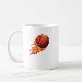 Caneca De Café Basebol em Chamas 