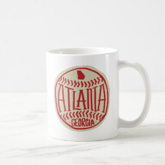 Caneca De Café Basebol Ilustrado À Mão De Atlanta Georgia