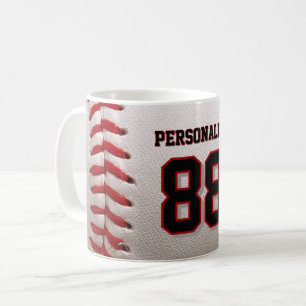 Caneca De Café Basebol Softbol Nome e Número Personalizados