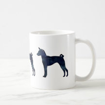 Basenji Dog Black Watercolor Silhouket