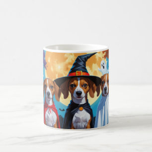 Caneca De Café Basenji Dogs Pumpkin Halloween Engraçado