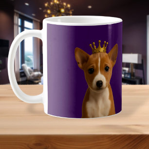 Caneca De Café Basenji Puppy na Dourada Coroa