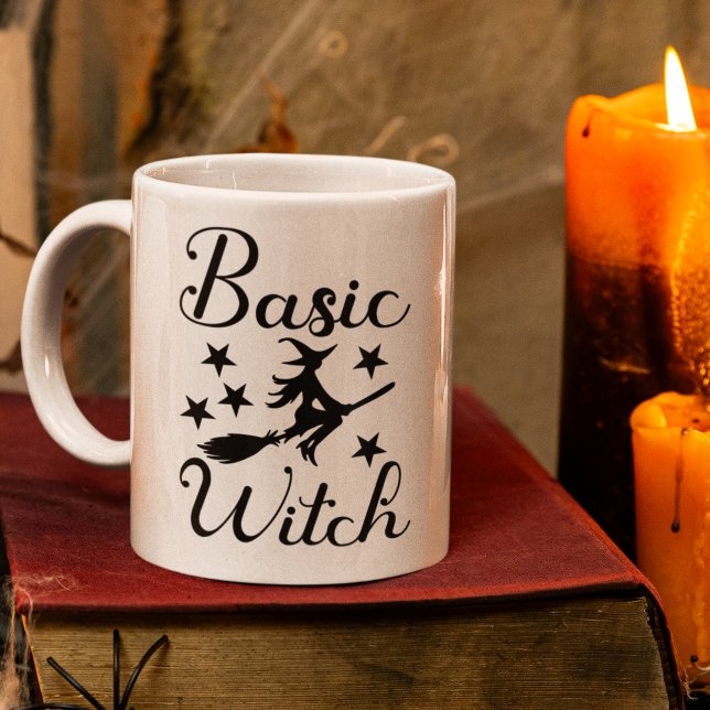 Caneca De Café Basic Witch" Halloween – Cute Flying Witch  (Criador carregado)
