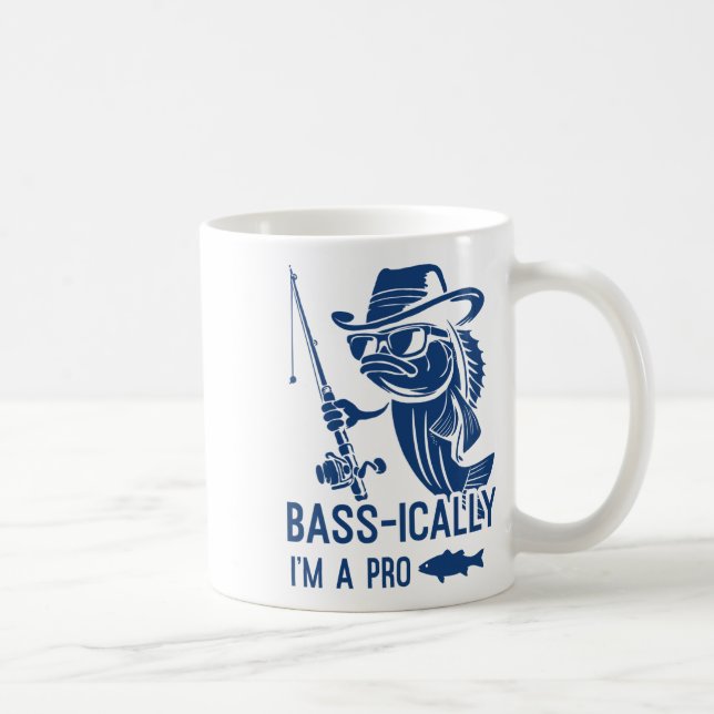 Caneca De Café Basicamente eu sou um pescador profissional engraç (Direita)