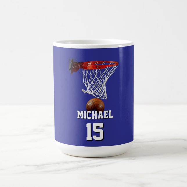 Caneca De Café Basketball Add Your Name & Number Pop Art (Centro)