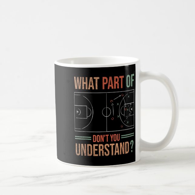 Caneca De Café Basketball Coach What Part Of Dont You Understand  (Direita)