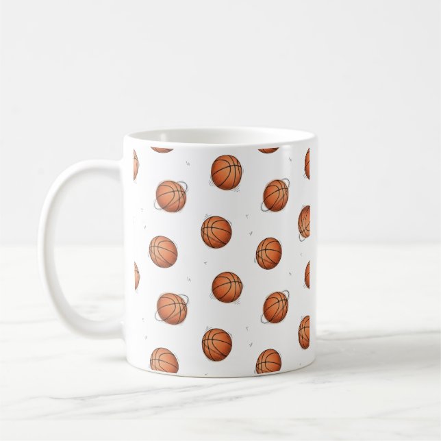 Caneca De Café Basketball Pattern Coffee Mug (Esquerda)