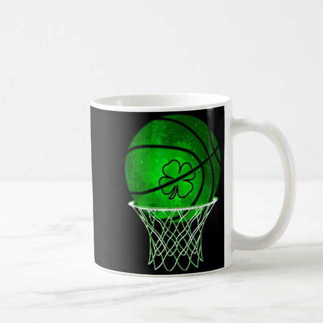 Caneca De Café Basketball Shamrock Lucky Clover Irish St Patrick' (Direita)