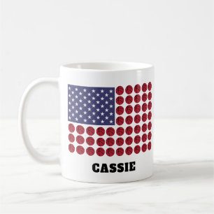 CANECA DE CAFÉ BASKETBALL USA FLAG PERSONALIZÁVEL