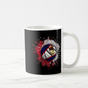Caneca De Café Basquete com Bandeira de Samoa Americana
