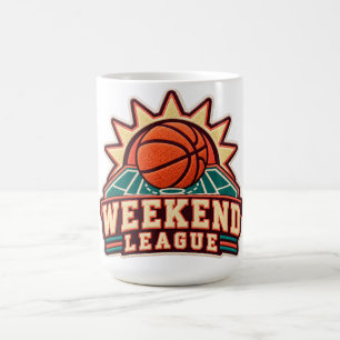 Caneca De Café Basquete da Liga de Fim de Semana Varsity
