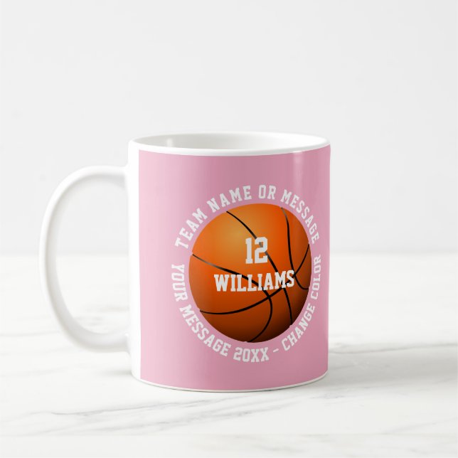 Caneca De Café Basquete de Equipe com Nome Personalizado e Número (Esquerda)