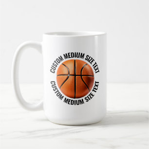 Caneca De Café Basquete de Texto Personalizado Médio 450ml Person