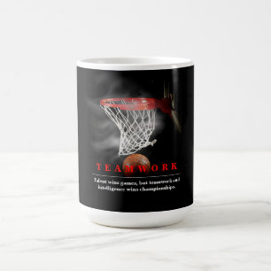 Caneca De Café Basquete de Trabalho em Equipe Motivacional Inspir