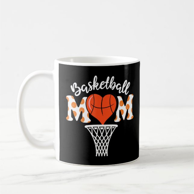 Caneca De Café Basquete Mãe Coração Engraçado Esporte Amadurece D (Esquerda)