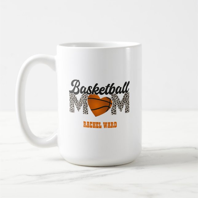 Caneca De Café Basquete Mãe Mug, frente e trás de design (Esquerda)
