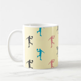 Caneca De Café Basquete - Padrão de Jogador Colorido