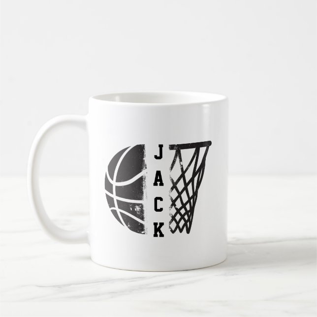 Caneca De Café Basquete personalizado com seu nome ou equipe (Esquerda)