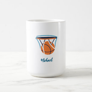 Caneca De Café Basquete Seu Nome Pessoal