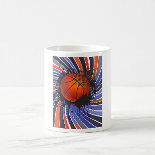 Caneca De Café Basquete Urbano Abstrato Grunge Retrô Esportes