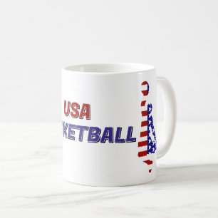 Caneca De Café Basquetebol Patriótico dos EUA