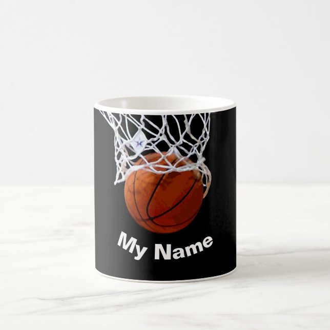 Caneca De Café Basquetebol Seu Nome Personalizado (Centro)