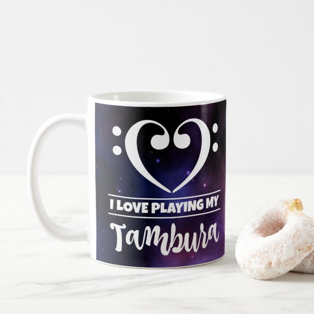 Caneca De Café Bass Clef Hearple Nebula Love Tambura (Com Donut)