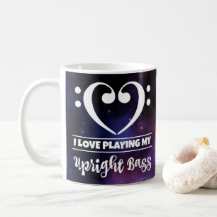 Caneca De Café Bass Clef Hearple Nebula Púrpura Amor Baixo