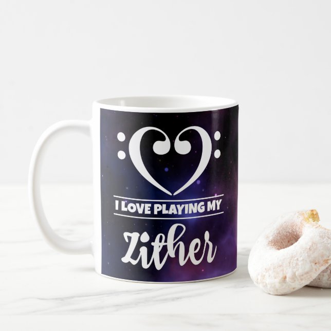 Caneca De Café Bass Clef Hearple Nebula Roxo (Com Donut)