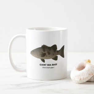 Caneca De Café Bass do Mar Gigante - Animais Marinhos da Califórn