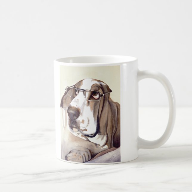 Caneca De Café Basset Hound com "meus olhos olham grandes nestes? (Direita)