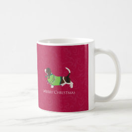 Caneca De Café Basset Hound Felry Design de Natal