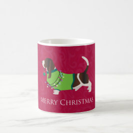 Caneca De Café Basset Hound Felry Design de Natal