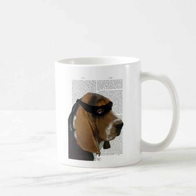 Caneca De Café Basset Hound Ninja (Direita)