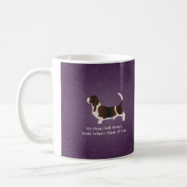 Caneca De Café Basset Hound Pensando em você Design