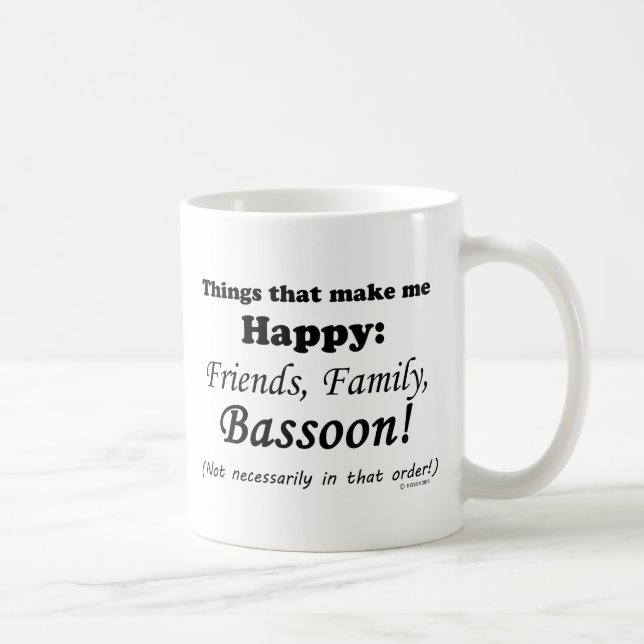 Caneca De Café Bassoon me faz feliz (Direita)