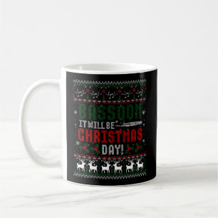 Caneca De Café Bassoon Será O Dia De Natal Ugly Xmas Sweet