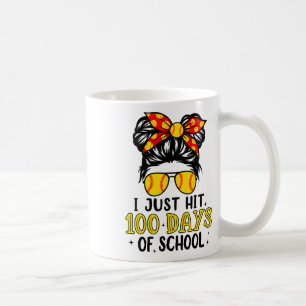 Caneca De Café Basta Atingir Feliz 100 Dias De Softball Escolar M