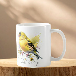 Caneca De Café Basta Pássaros/Fita Amarela