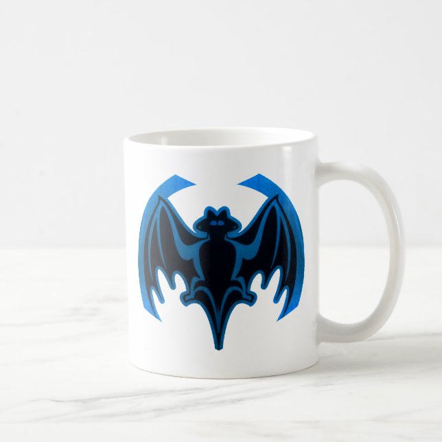Caneca De Café Bat Blue O MUSEUM Zazzle dá presentes (Direita)
