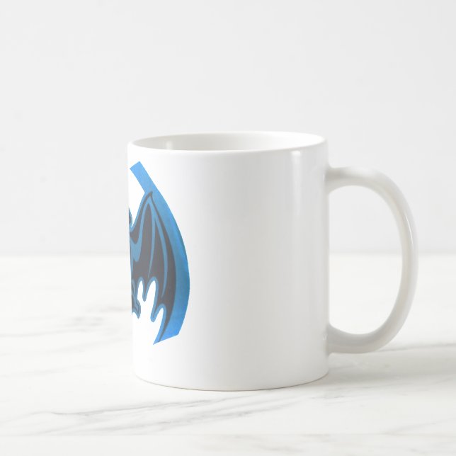 Caneca De Café Bat Blue O MUSEUM Zazzle dá presentes (Direita)
