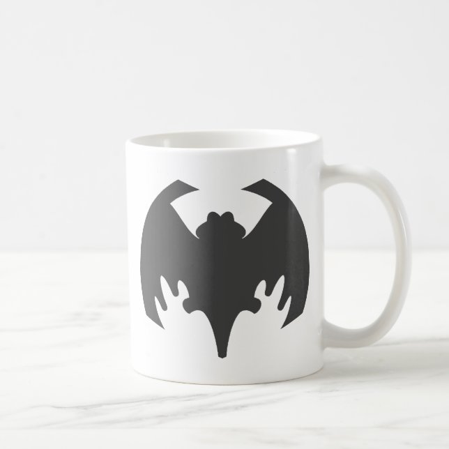 Caneca De Café Bat Cinza The MUSEUM Zazzle Gifts (Direita)