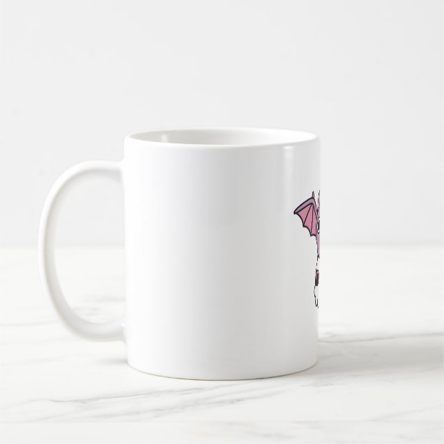 Caneca De Café Bat De Vampiro Bonito Com Crânio (Esquerda)