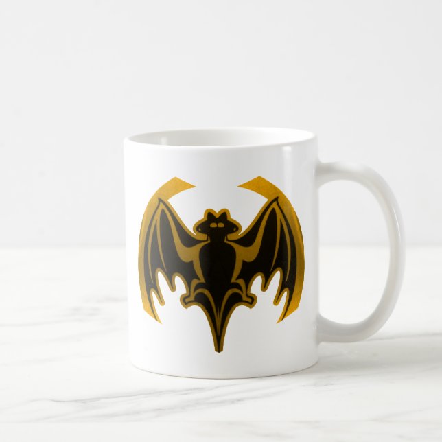 Caneca De Café Bat Dourado O MUSEUM Zazzle Dons (Direita)