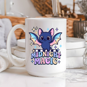 Caneca De Café Bat e Checkerboard do Cute do Halloween do Pastelc