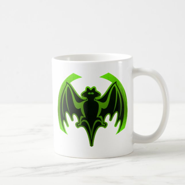 Caneca De Café Bat Green MUSEUM Zazzle Gifts (Direita)