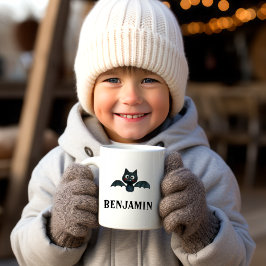 Caneca De Café Bat Negro engraçado e bonito com nome