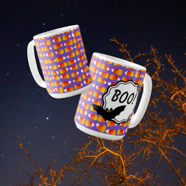 Caneca De Café Bat Preto de Milho Louco e Louco do Halloween