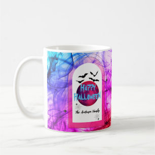 Caneca De Café Bat & Spider Name Colorir Moderno Feliz Dia das Br