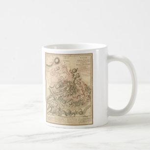 Caneca De Café Batalha do mapa 1784 da Revolução Americana de